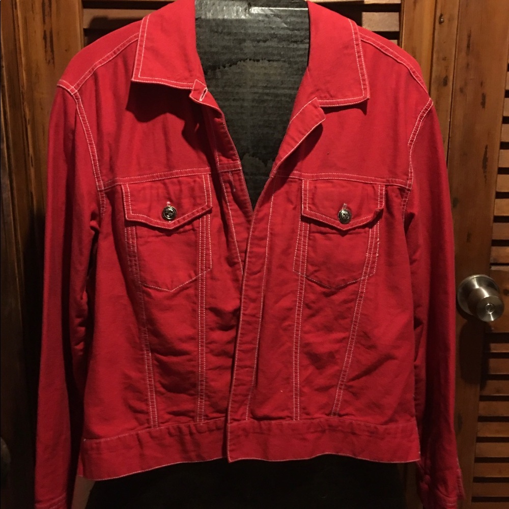 Red retro jean jacket